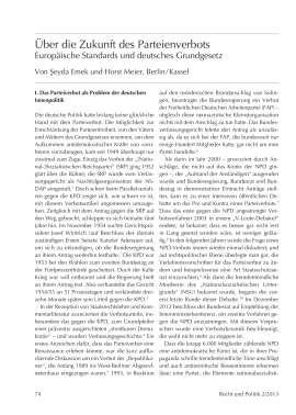 Über die Zukunft des Parteienverbots