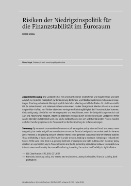 Risiken der Niedrigzinspolitik für die Finanzstabilität im Euroraum