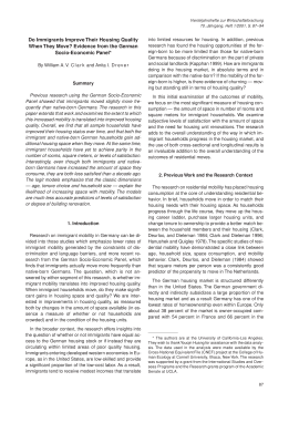 Do Immigrants Improve Their Housing Quality When They Move? Evidence from the German Socio-Economic Panel