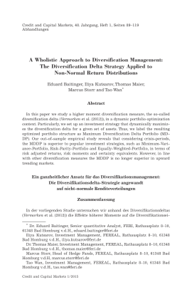 A Wholistic Approach to Diversification Management: The Diversification Delta Strategy Applied to Non-Normal Return Distributions