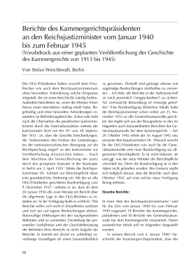 Berichte des Kammergerichtspräsidenten an den Reichsjustizminister vom Januar 1940 bis zum Februar 1945