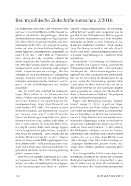 Rechtspolitische Zeitschriftenumschau 2/2016