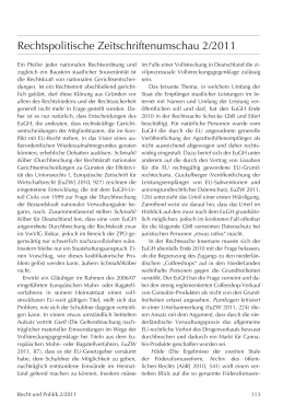 Rechtspolitische Zeitschriftenumschau 2/2011