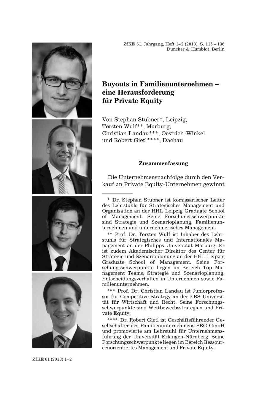 Buyouts in Familienunternehmen – eine Herausforderung für Private Equity