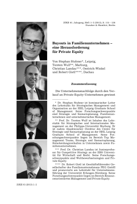 Buyouts in Familienunternehmen – eine Herausforderung für Private Equity