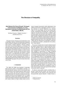 (Not) Sharing The Fruits of Growth: The Impact of Governments and Markets on Living Standards in Germany, the Netherlands and The United States, 1986–95