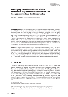 Bereinigung sozioökonomischer Effekte bei Schäden tropischer Wirbelstürme für eine Analyse zum Einfluss des Klimawandels