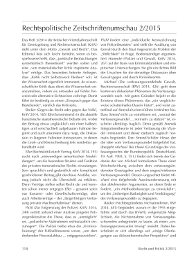 Rechtspolitische Zeitschriftenumschau 2/2015