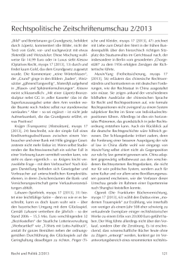 Rechtspolitische Zeitschriftenumschau 2/2013