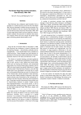 The Gender Wage Gap and Discrimination, East Germany 1990–1997