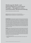 Förderung der Markt- und Systemintegration erneuerbarer Energien – Perspektiven einer instrumentellen Weiterentwicklung