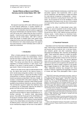 Gender Effects as Macro-Level Effects: Germany and the United States 1991–1997