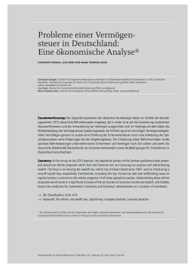 Probleme einer Vermögensteuer in Deutschland: Eine ökonomische Analyse