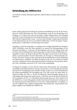 Entwicklung des SOEPservice