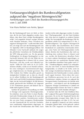 Verfassungswidrigkeit des Bundeswahlgesetzes aufgrund des “negativen Stimmgewichts”