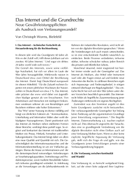 Das Internet und die Grundrechte