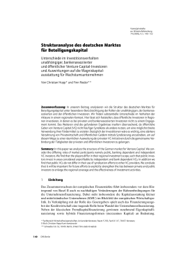 Strukturanalyse des deutschen Marktes für Beteiligungskapital