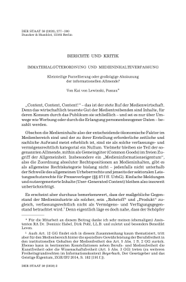 Immaterialgüterordnung und Medieninhalteverfassung