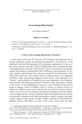 Overcoming Historicism