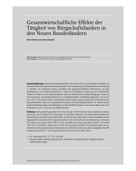 Gesamtwirtschaftliche Effekte der Tätigkeit von Bürgschaftsbanken in den Neuen Bundesländern