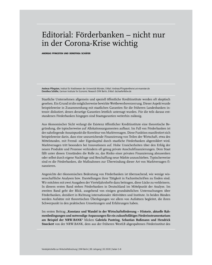 Editorial: Förderbanken – nicht nur in der Corona-Krise wichtig