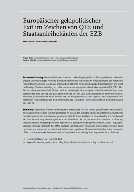 Europäischer geldpolitischer Exit im Zeichen von QE2 und Staatsanleihekäufen der EZB