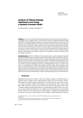 Analysis of Climate Damage Abatement Costs Using a Dynamic Economic Model