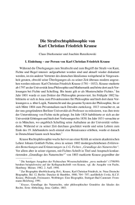 Die Strafrechtsphilosophie von Karl Christian Friedrich Krause
