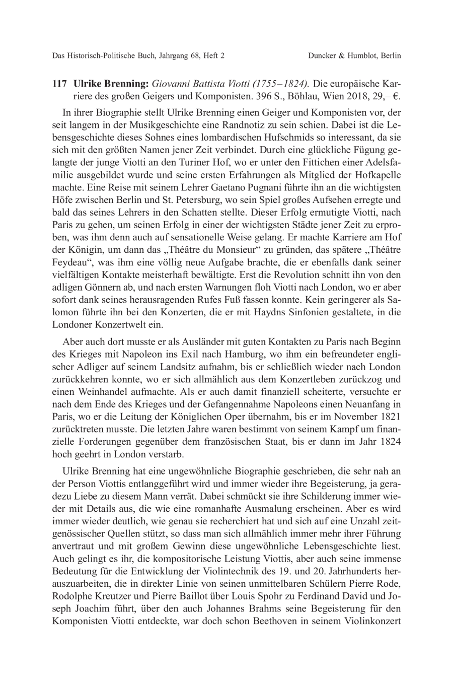 Ulrike Brenning: Giovanni Battista Viotti (1755–1824). Die europäische Karriere des großen Geigers und Komponisten