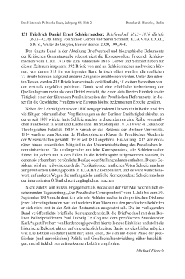 Friedrich Daniel Ernst Schleiermacher: Briefwechsel 1813–1816 (Briefe 3931–4320)