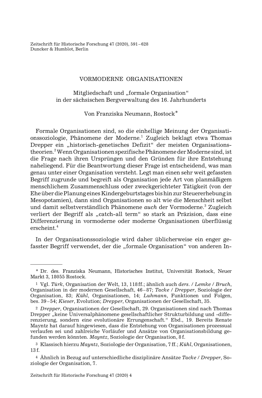 Vormoderne Organisationen