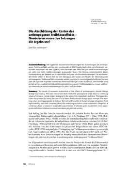 Die Abschätzung der Kosten des anthropogenen Treibhauseffekts – Dominieren normative Setzungen die Ergebnisse?