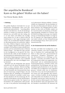 Der unpolitische Bundesrat! Kann es ihn geben? Wollen wir ihn haben?