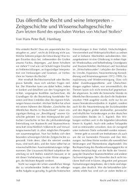 Das öffentliche Recht und seine Interpreten – Zeitgeschichte und Wissenschaftsgeschichte