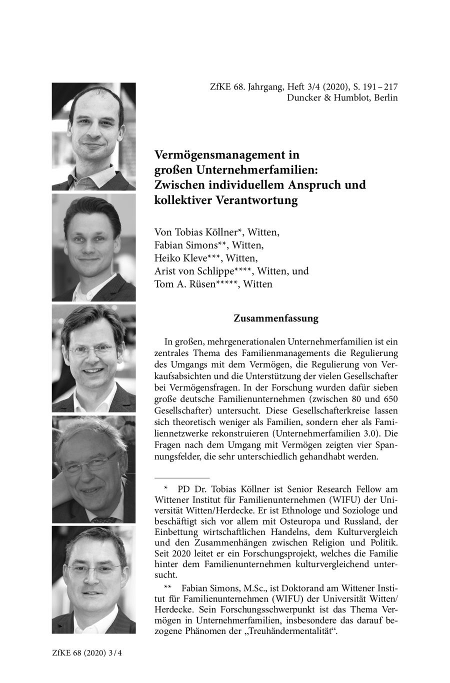 Vermögensmanagement in großen Unternehmerfamilien: Zwischen individuellem Anspruch und kollektiver Verantwortung