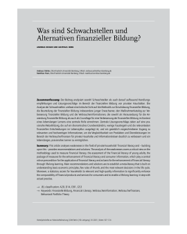 Was sind Schwachstellen und Alternativen finanzieller Bildung?