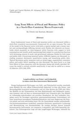 Long Term Effects of Fiscal and Monetary Policy in a Stock-Flow-Consistent Macro-Framework