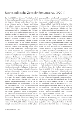 Rechtspolitische Zeitschriftenumschau 3/2011