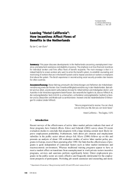 Leaving “Hotel California”: How Incentives Affect Flows of Benefits in the Netherlands