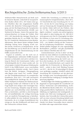 Rechtspolitische Zeitschriftenumschau 3/2013