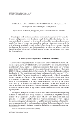 National Citizenship and Categorical Inequality