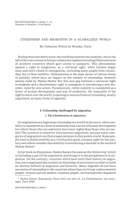 Citizenship and Migration in a Globalized World