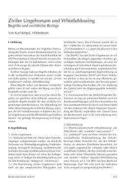 Ziviler Ungehorsam und Whistleblowing