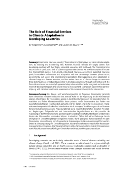The Role of Financial Services in Climate Adaptation in Developing Countries
