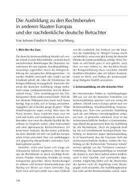 Die Ausbildung zu den Rechtsberufen in anderen Staaten Europas und der nachdenkliche deutsche Betrachter