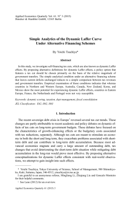 Simple Analytics of the Dynamic Laffer Curve Under Alternative Financing Schemes