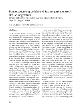 Bundesverfassungsgericht und Staatsorganisationsrecht des Grundgesetzes