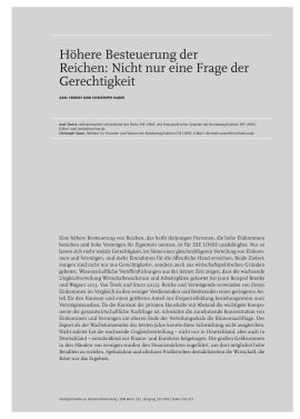 Höhere Besteuerung der Reichen: Nicht nur eine Frage der Gerechtigkeit