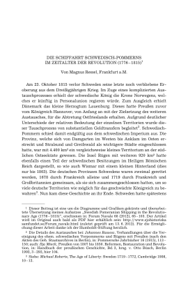 Die Schiffahrt Schwedisch-Pommerns im Zeitalter der Revolution (1776–1815)
