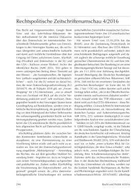 Rechtspolitische Zeitschriftenumschau 4/2016